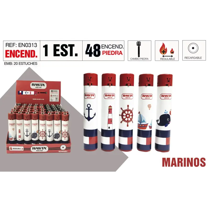 Encendedor Round Marino Estuche 48 Und