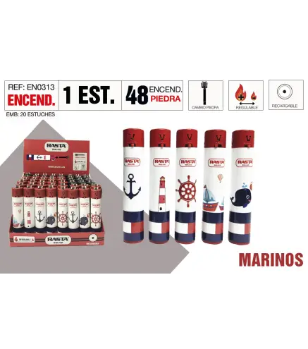 Encendedor Round Marino Estuche 48 Und