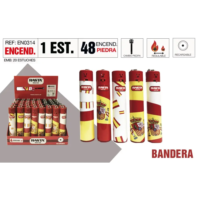 Encendedor Round España Estuche 48 Und
