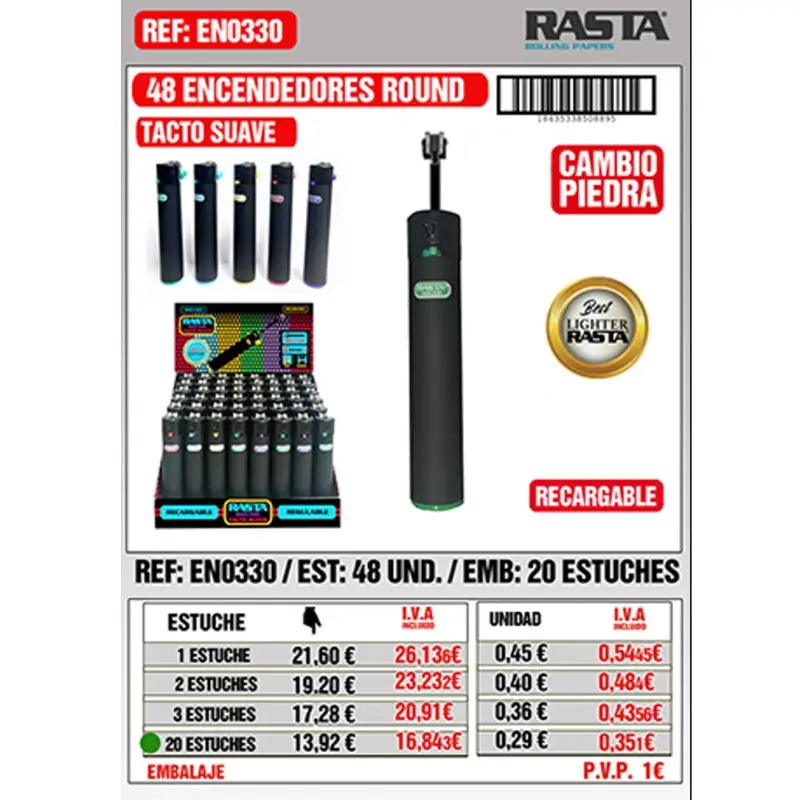 Encend Round Black Color Est 48 Emb 20