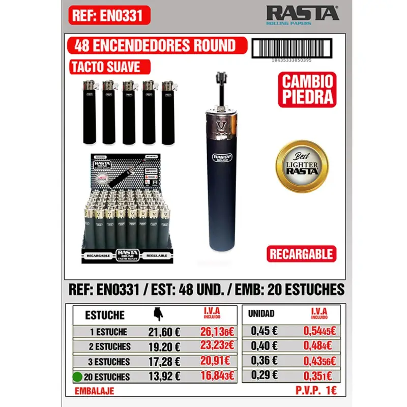 Encend Round Black Silver Est 48 Emb 20