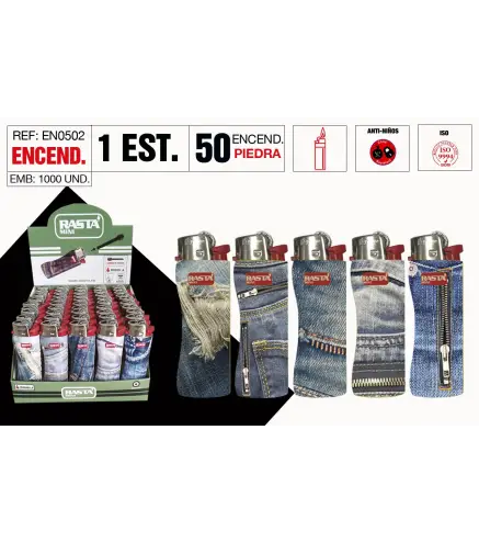 Encendedor Piedra Rasta Mini Jeans