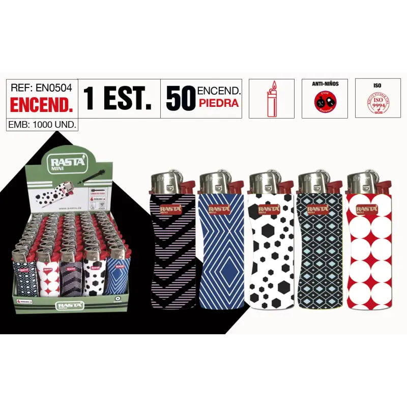 Encendedor Piedra Rasta Mini Lineas