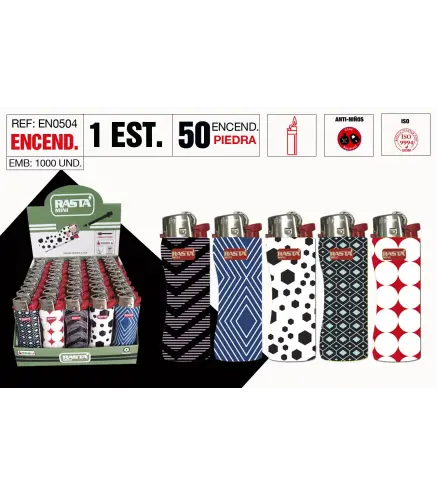 Encendedor Piedra Rasta Mini Lineas