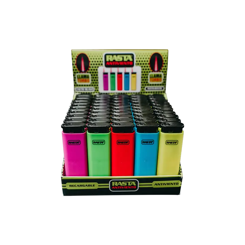 50 Encendedores Soft Fluor Turbo Antiviento