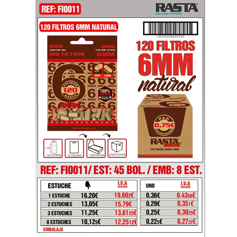 Filtros Bio 6Mm-120 Est 45Bol Emb 8Est