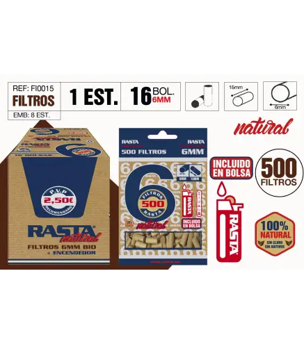 Filtros 6Mm Bio 500 Filtros + Encendedor