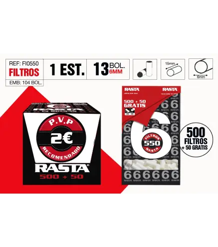 Filtros 6Mm 500 + 50 Filtros Gratis