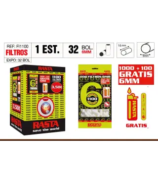 Filtros 1100 6Mm +Encendedor Gratis