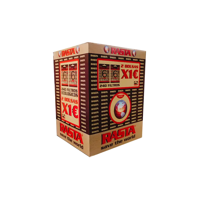 2X1€ Expositor Filtros Tabaco Natural 6Mm - 240 Unidades