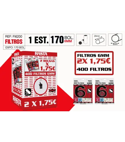 Filtros 6Mm Expo 2 X 1,75€ 170 Bolsas