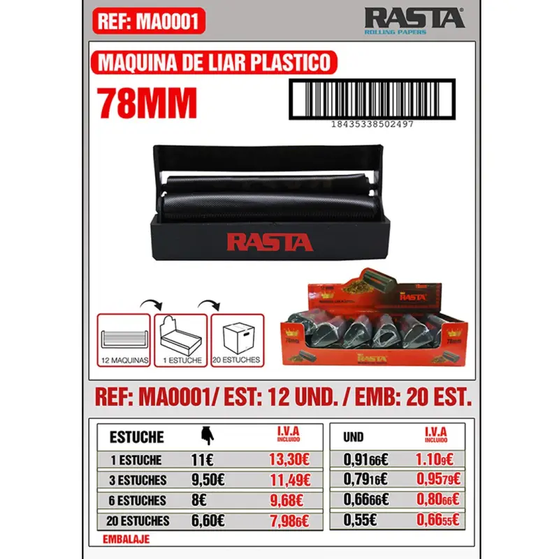 Maq.78Mm Liar Plastico 12Und Emb 20Est