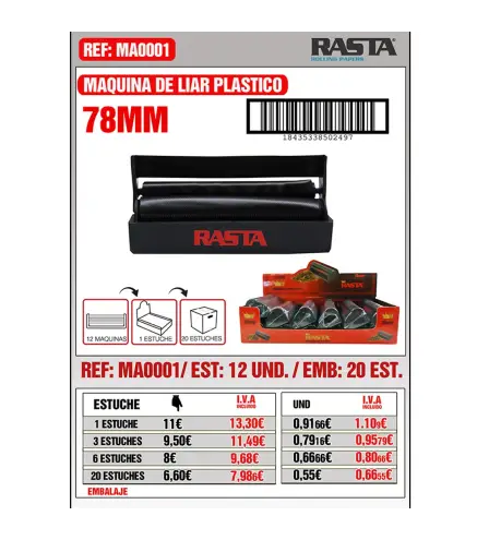 Maq.78Mm Liar Plastico 12Und Emb 20Est
