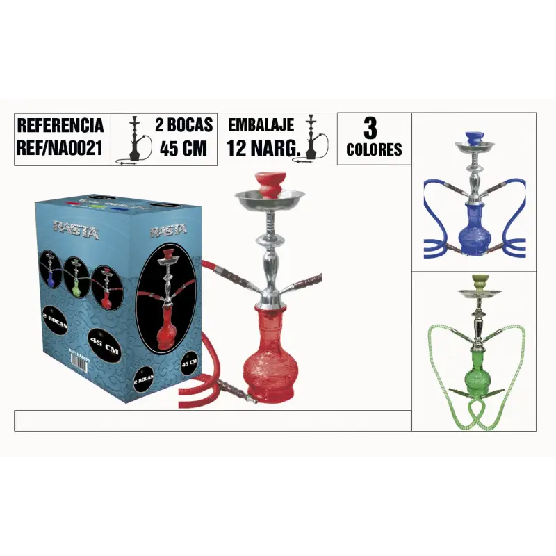 Narguila Grande 45Cm 2 Bocas