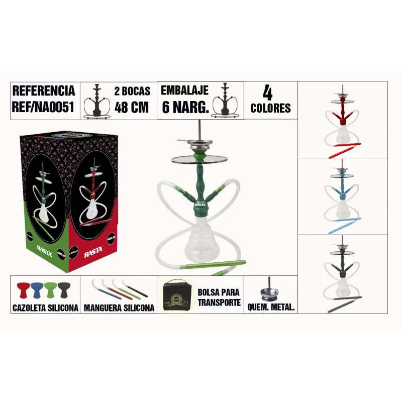 Narguila 48Cm 2 Bocas