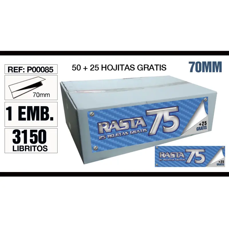 Granel Papel 70Mm Azul 75 Hojitas