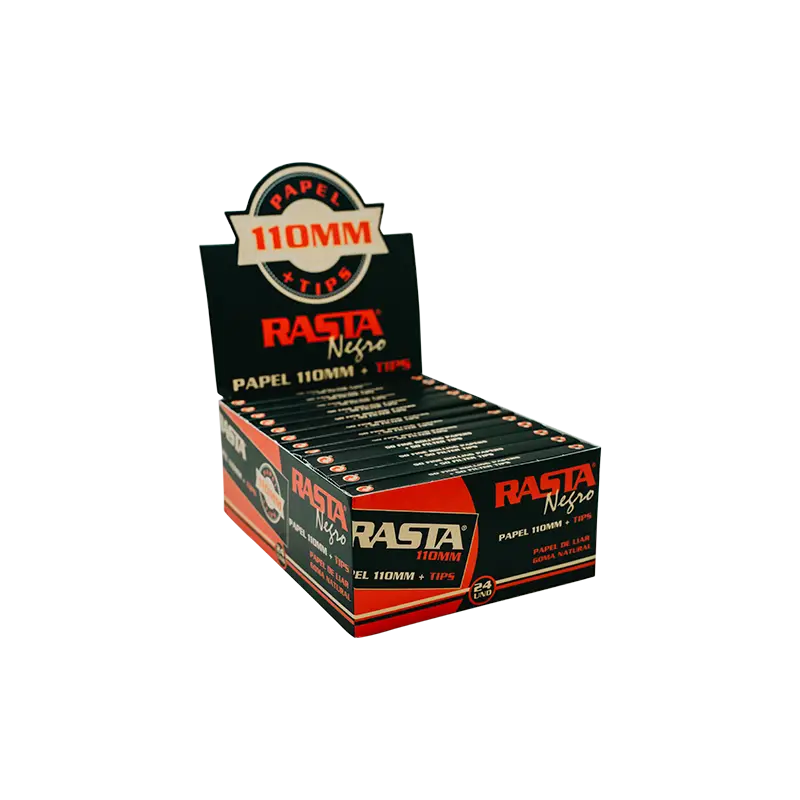 Papel De Liar Negro 110Mm + Tips - 24 Librillos