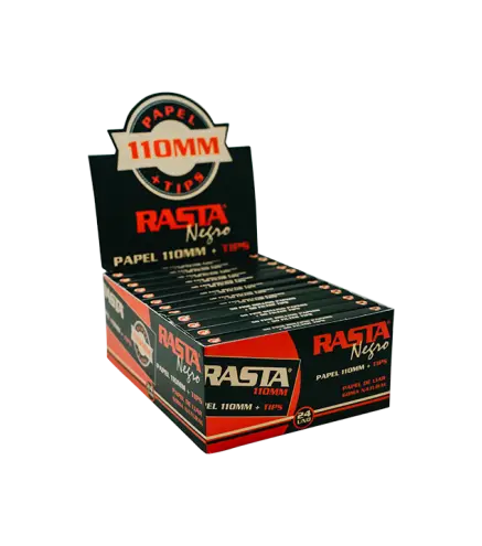 Papel De Liar Negro 110Mm + Tips - 24 Librillos