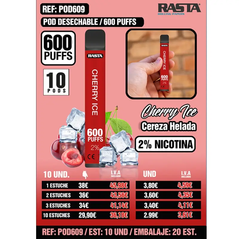 Pod 600 2%Nict-Cereza Est 10 Emb 20Est