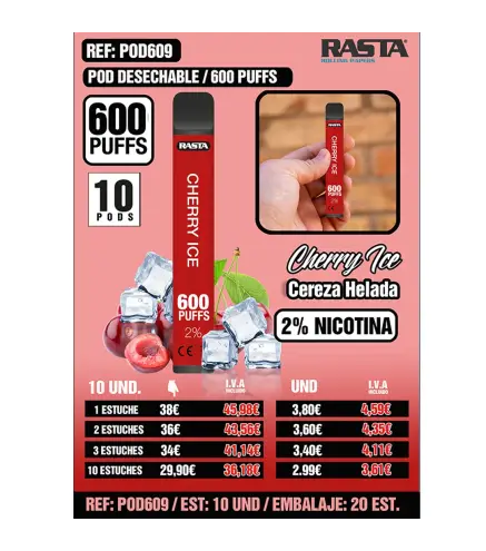 Pod 600 2%Nict-Cereza Est 10 Emb 20Est