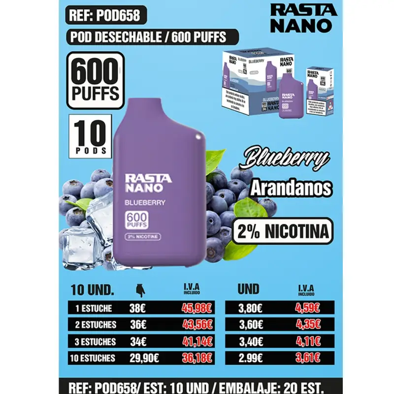 Pod Nano 2% 600 - Arandanos Est 10 Emb 20