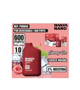Pod Nano Con Nicotina 600 Puffs - Cereza