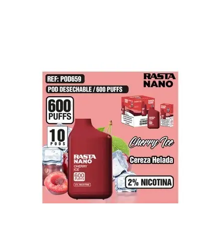 Pod Nano Con Nicotina 600 Puffs - Cereza