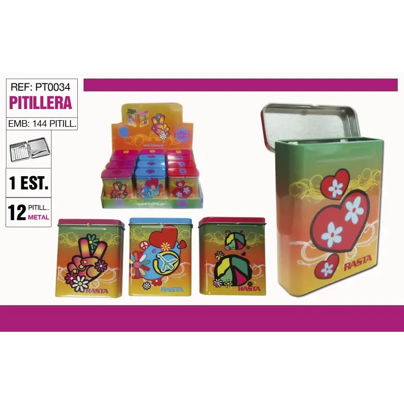 Pitillera Lata-Metal Paz Y Amor