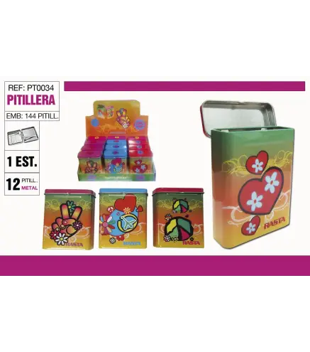 Pitillera Lata-Metal Paz Y Amor