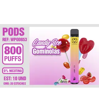 Pod Desechable 800 Puffs 0% Nicotina Rainbow Candy Ice ( Gominolas)