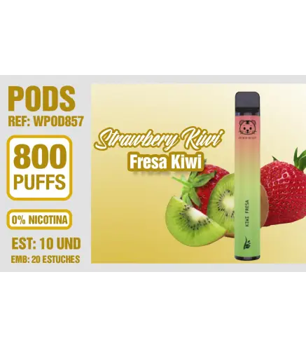 Pod Desechable 800 Puffs 0% Nicotina Strawberry Kiwi (Fresa-Kiwi)
