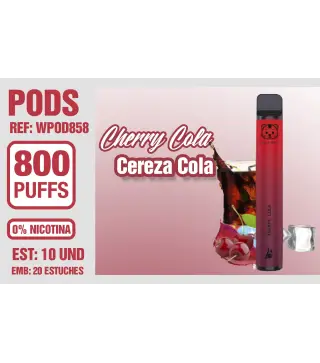 Pod Desechable 800 Puffs 0% Nicotina Cherry Cola ( Cereza Cola)
