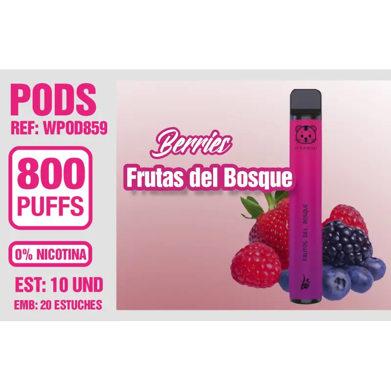 Pod Desechable 800 Puffs 0% Nicotina