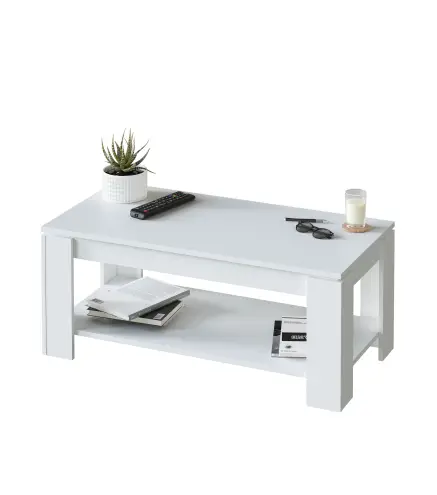 FLOW Mesa centro elevable Blanco Artik