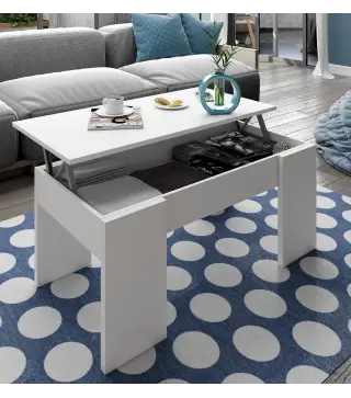 FLOW Mesa centro elevable Blanco Artik