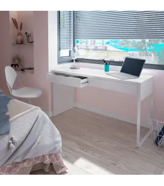 BIANCA Mesa escritorio (reversible) Blanco Artik