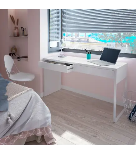 BIANCA Mesa escritorio (reversible) Blanco Artik