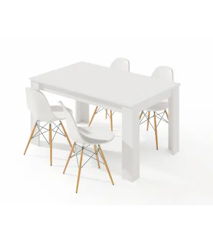 PRACTICO Mesa de comedor 90x140-190 EXTENSIBLE Blanco Artik