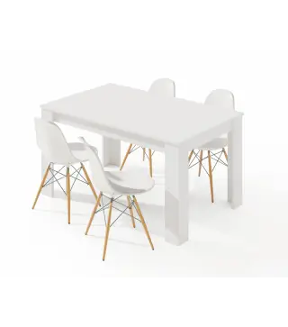 PRACTICO Mesa de comedor 90x140-190 EXTENSIBLE Blanco Artik