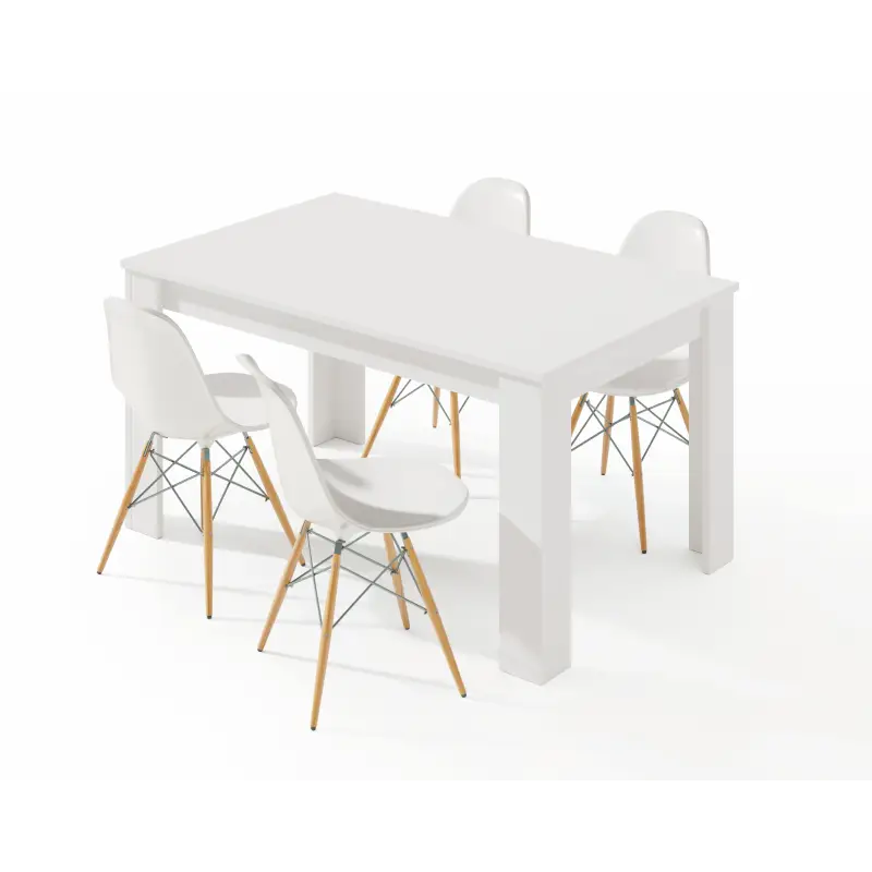 PRACTICO Mesa de comedor 90x140-190 EXTENSIBLE Blanco Artik