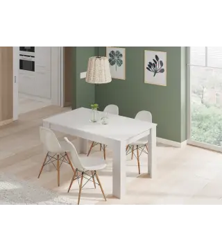 PRACTICO Mesa de comedor 90x140-190 EXTENSIBLE Blanco Artik
