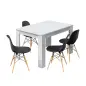 PRACTICO Mesa de comedor 90x140-190 EXTENSIBLE Blanco Brillo