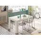 PRACTICO Mesa de comedor 90x140-190 EXTENSIBLE Blanco Brillo
