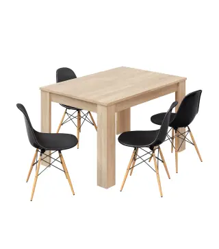 PRACTICO Mesa de comedor 90x140-190 EXTENSIBLE Roble Canadian