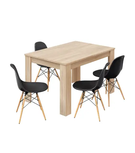 PRACTICO Mesa de comedor 90x140-190 EXTENSIBLE Roble Canadian