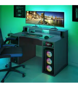 GAMER Mesa ordenador GAMER Gris Antracita