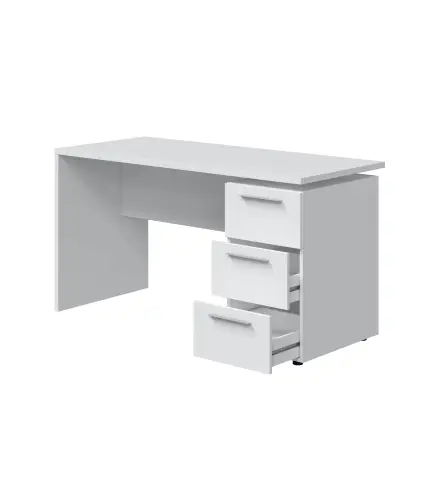 THEON Mesa despacho 3 cajones Blanco Artik