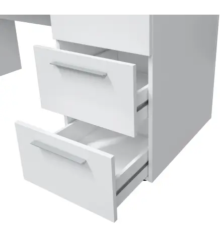 THEON Mesa despacho 3 cajones Blanco Artik