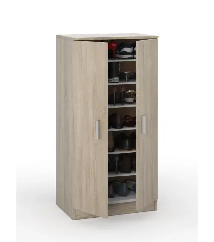 TERRA Zapatero-armario (6 baldas) Roble Canadian