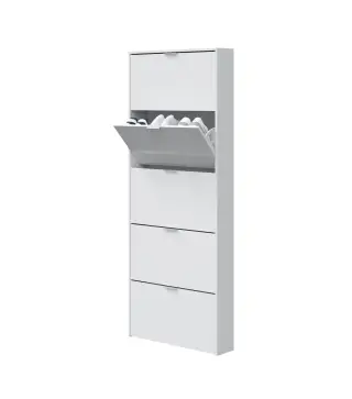 MAELYS Zapatero 5 puertas (15 pares) Blanco Brillo